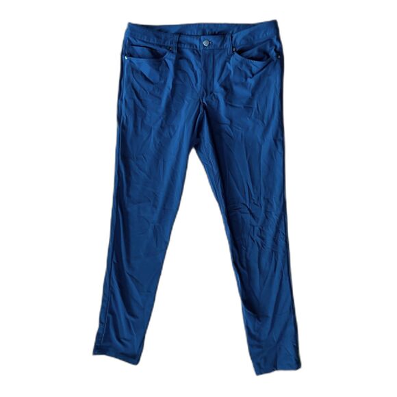 Lululemon Athletica Blue ABC Slim-Fit 5 Pocket Warpstreme Pants  Mens Size 34 - Picture 2 of 8